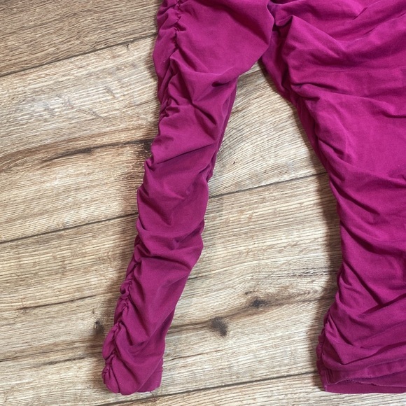 Sundance Long Sleeve Ruched Scoop Neck pink Cotton Blend Women's Top - Picture 9 of 10